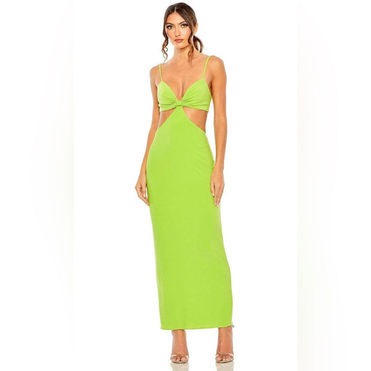 NWT SIZE 6 Mac Duggal Lime Green Cutout Backless Dress