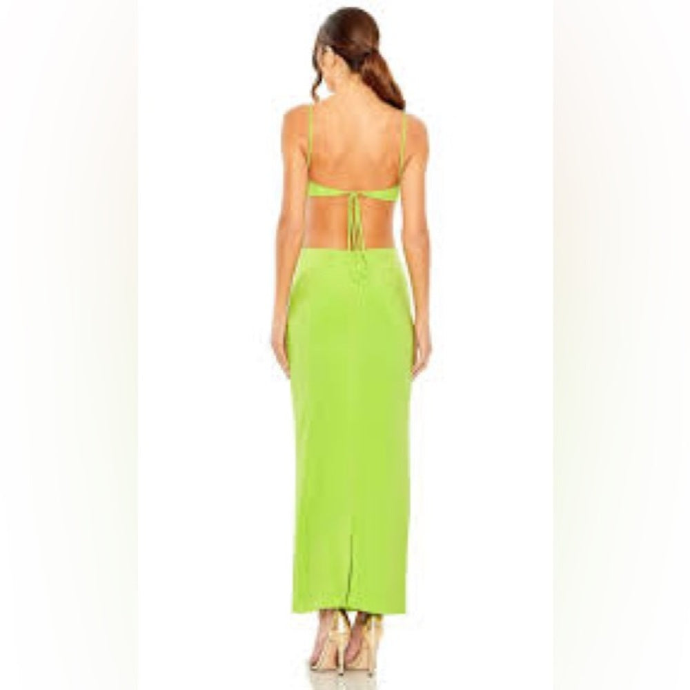 NWT SIZE 6 Mac Duggal Lime Green Cutout Backless Dress