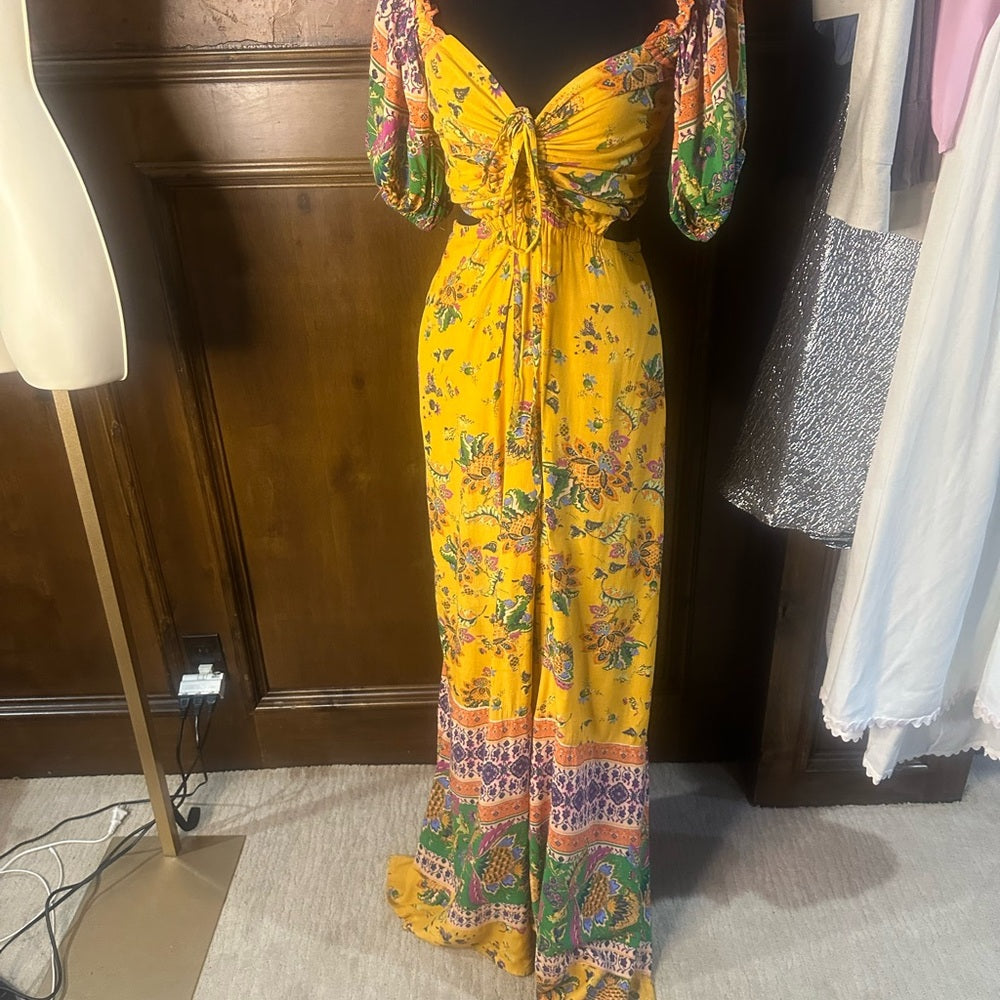 NWOT SIZE M We The Free Yellow Floral Maxi Dress