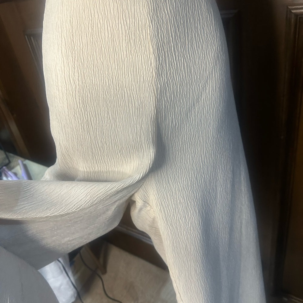 NWT SIZE 16 Donna Karan Elegant Cream Wide-Leg Pants