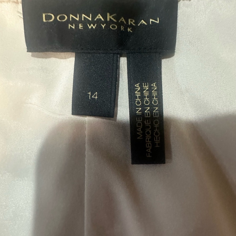 NWT SIZE 16 Donna Karan Elegant Cream Wide-Leg Pants