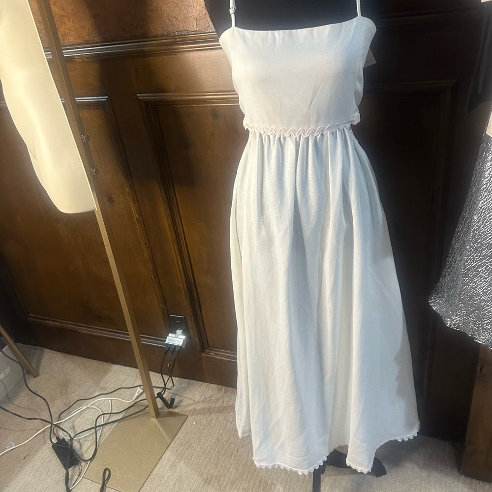 NWT SIZE 16 Rachel Parcell Strapless White Midi Dress