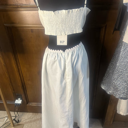 NWT SIZE 16 Rachel Parcell Strapless White Midi Dress