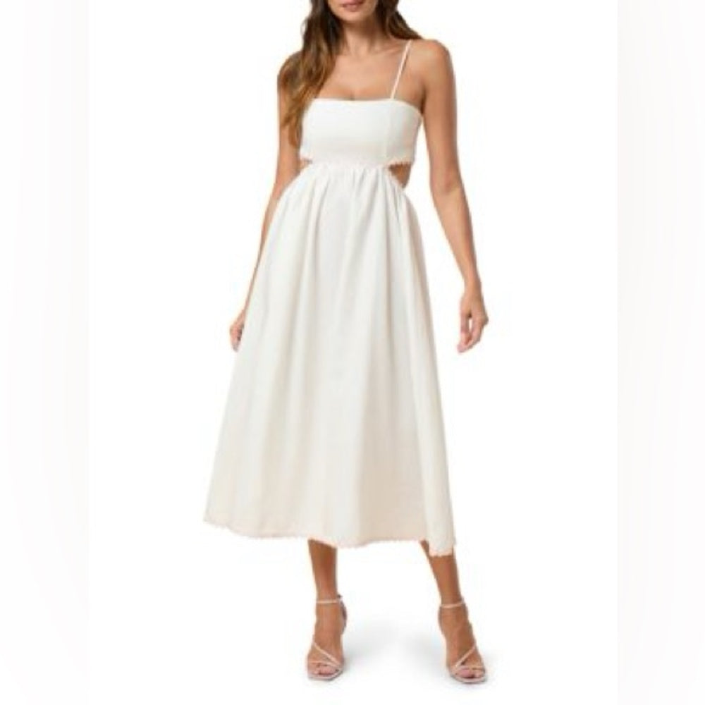 NWT SIZE 16 Rachel Parcell Strapless White Midi Dress