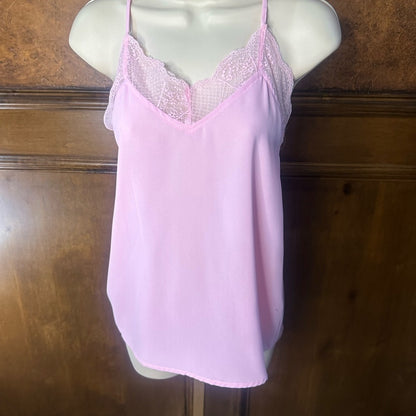 NWOT SIZE S BiBi Blush Pink Lace Trim Camisole