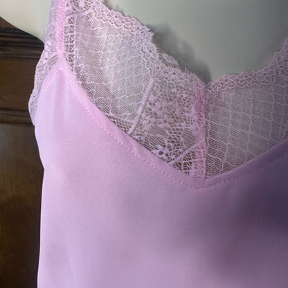 NWOT SIZE S BiBi Blush Pink Lace Trim Camisole