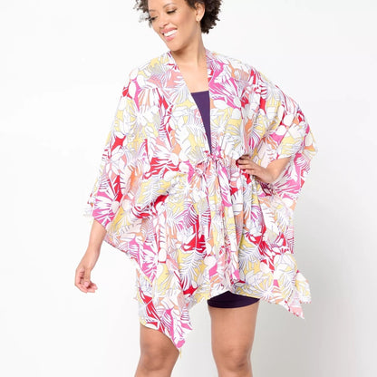 NWT SIZE OS Lands' End Vibrant Floral Swim Cover-Up