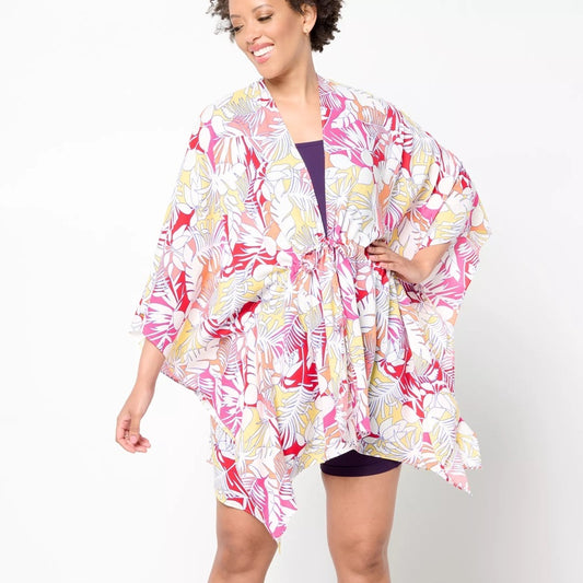 NWT SIZE OS Lands' End Vibrant Floral Swim Cover-Up