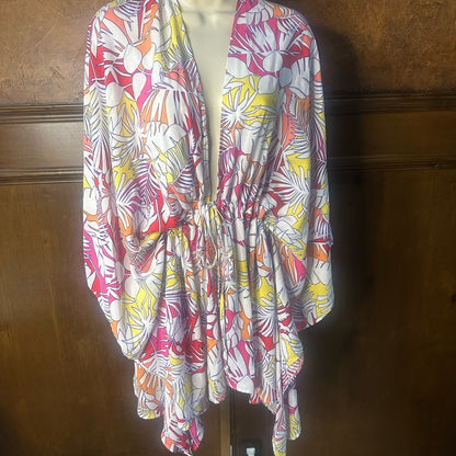 NWT SIZE OS Lands' End Vibrant Floral Swim Cover-Up