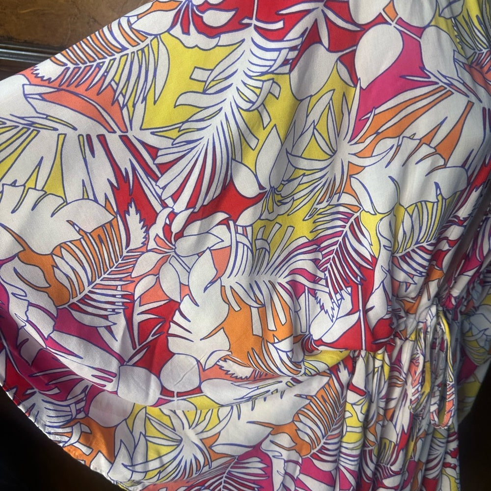 NWT SIZE OS Lands' End Vibrant Floral Swim Cover-Up
