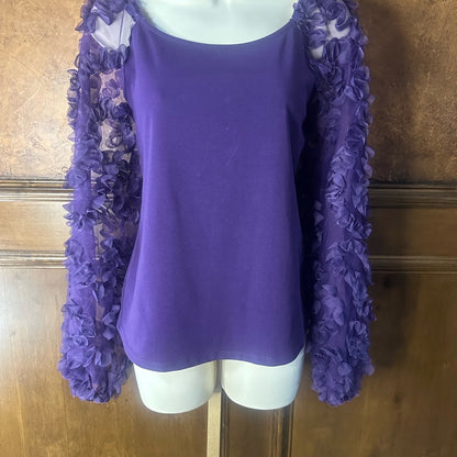 NWT SIZE L Marc New York Purple Blouse with Textured Sleeves