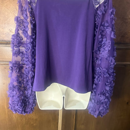 NWT SIZE L Marc New York Purple Blouse with Textured Sleeves