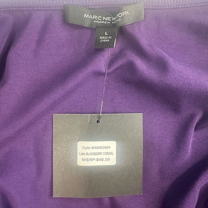 NWT SIZE L Marc New York Purple Blouse with Textured Sleeves