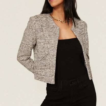 PRE-OWNED SIZE 38/M-L IRO Women's Heather Gray Textured Blazer