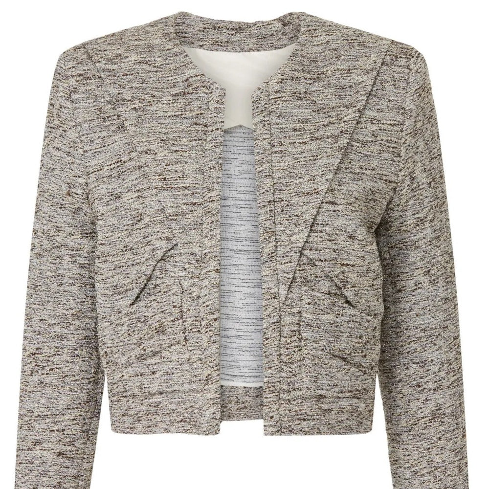 PRE-OWNED SIZE 38/M-L IRO Women's Heather Gray Textured Blazer
