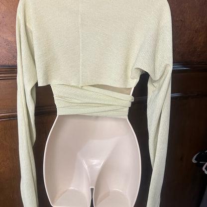 NWOT SIZE M Elegant Wrap Blouse in Light Green