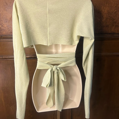 NWOT SIZE M Elegant Wrap Blouse in Light Green