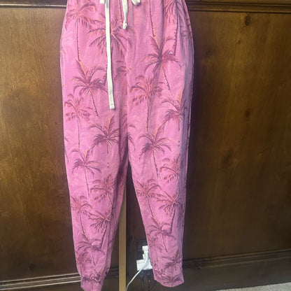 NWT SIZE 2/M-3/L Sundry Pink Palm Print Joggers