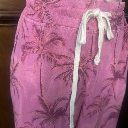 NWT SIZE 2/M-3/L Sundry Pink Palm Print Joggers