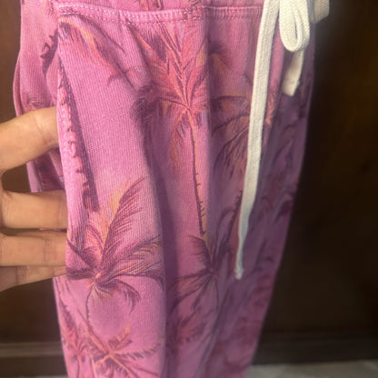 NWT SIZE 2/M-3/L Sundry Pink Palm Print Joggers