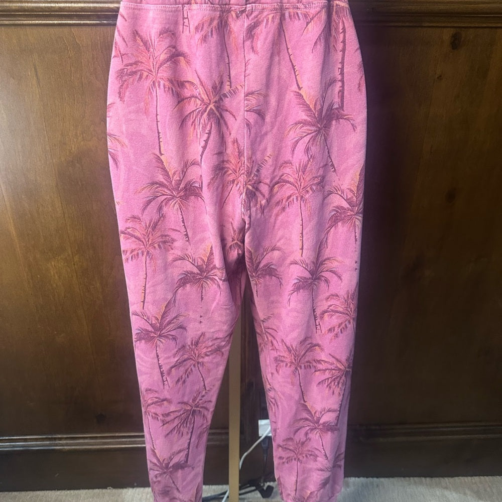NWT SIZE 2/M-3/L Sundry Pink Palm Print Joggers