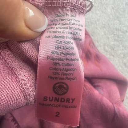 NWT SIZE 2/M-3/L Sundry Pink Palm Print Joggers