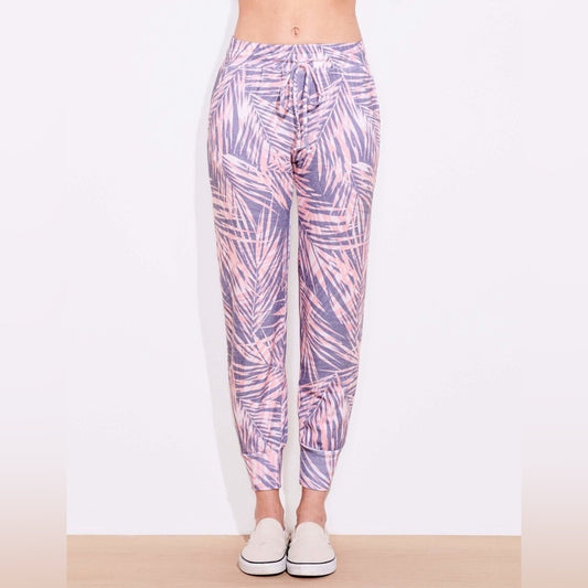 NWT SIZE 3/L Sundry Tropical Pink and Purple Joggers