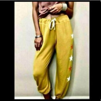 NWT SIZE 0/XS Sundry Mustard Joggers with Star Details