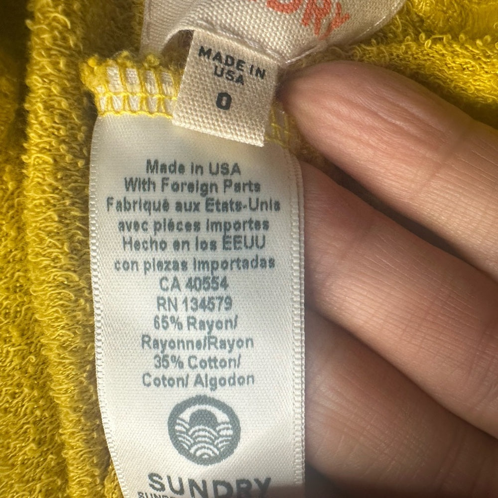 NWT SIZE 0/XS Sundry Mustard Joggers with Star Details