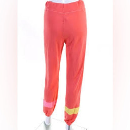 NWT SIZE 3/L Sundry Vibrant Red Joggers with Colorful Accents