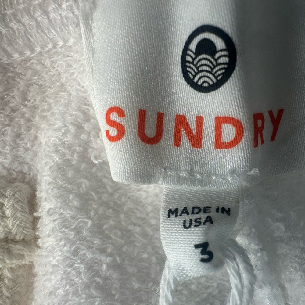 NWT SIZE 3/L Sundry White Joggers with Pink and Yellow Ombre