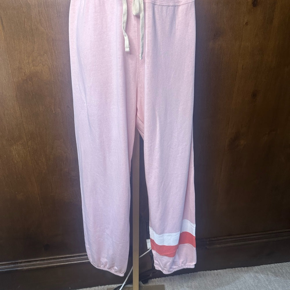 NWT SIZE 4/XL Sundry Pink Track Pants with White and Orange Accents