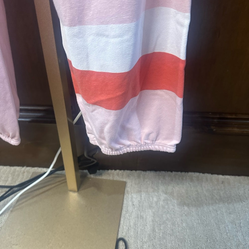 NWT SIZE 4/XL Sundry Pink Track Pants with White and Orange Accents