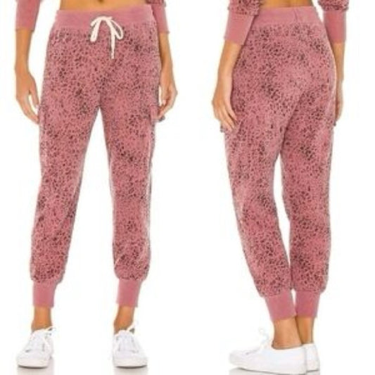 NWT SIZE XL Sundry Dusty Pink Animal Print Joggers