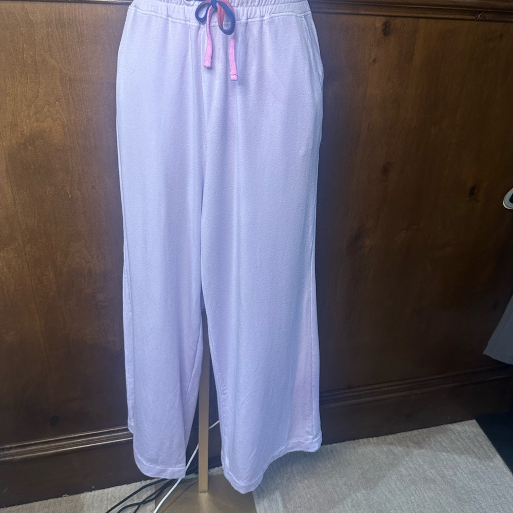 NWT SIZE 3/L Sundry White Track Pants with Striped Drawstring