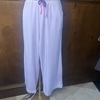 NWT SIZE 3/L Sundry White Track Pants with Striped Drawstring