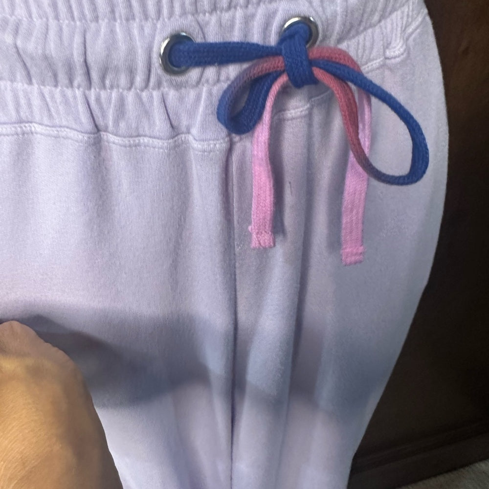 NWT SIZE 3/L Sundry White Track Pants with Striped Drawstring