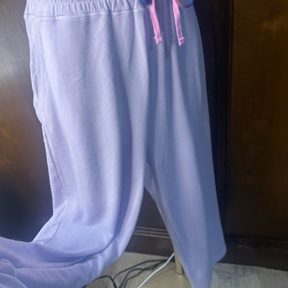 NWT SIZE 3/L Sundry White Track Pants with Striped Drawstring