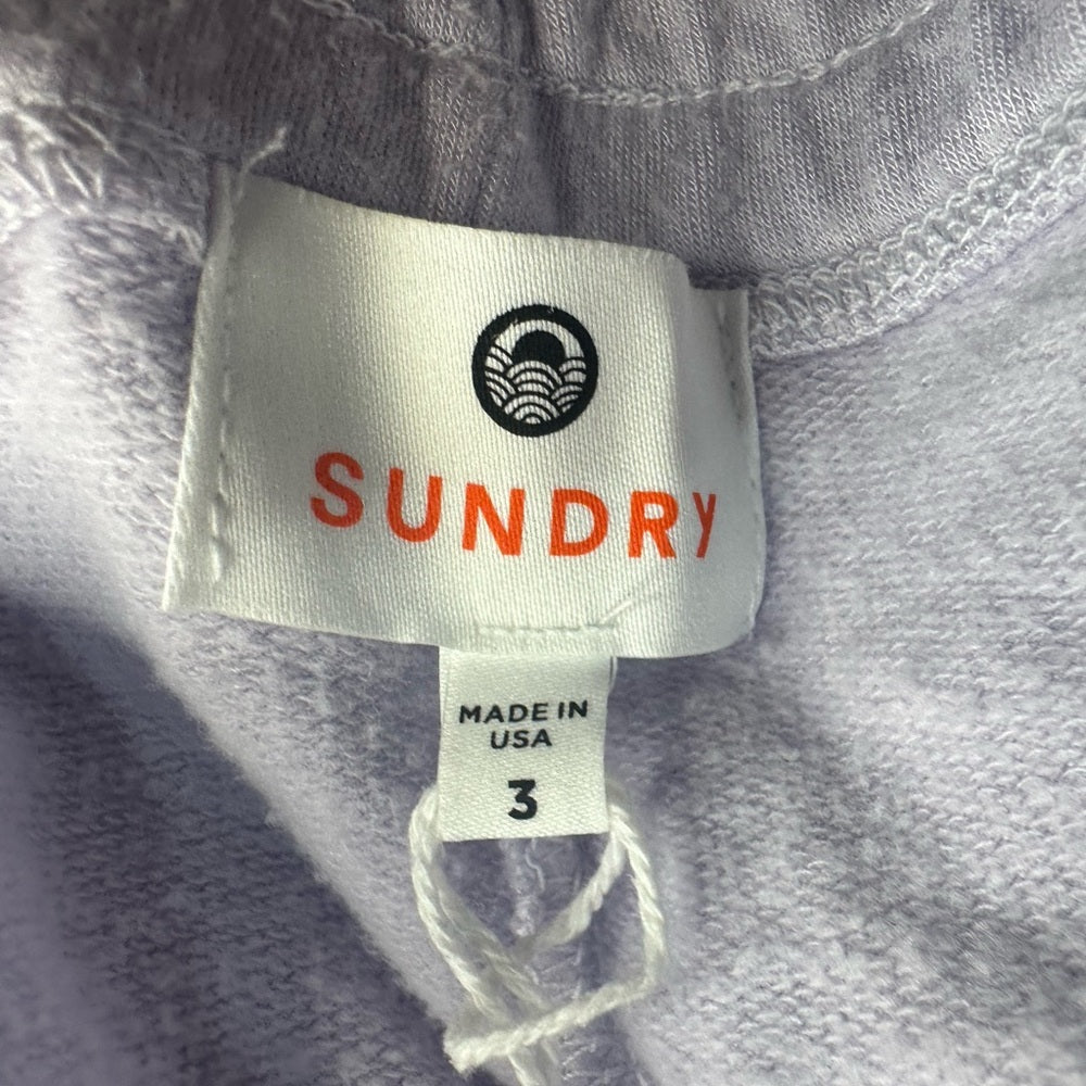 NWT SIZE 3/L Sundry White Track Pants with Striped Drawstring