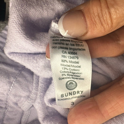 NWT SIZE 3/L Sundry White Track Pants with Striped Drawstring