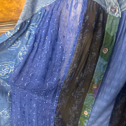 NWT SIZE 2X Chic Blue Button-Down Blouse