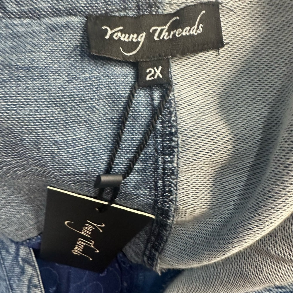 NWT SIZE 2X Chic Blue Button-Down Blouse