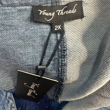 NWT SIZE 2X Chic Blue Button-Down Blouse