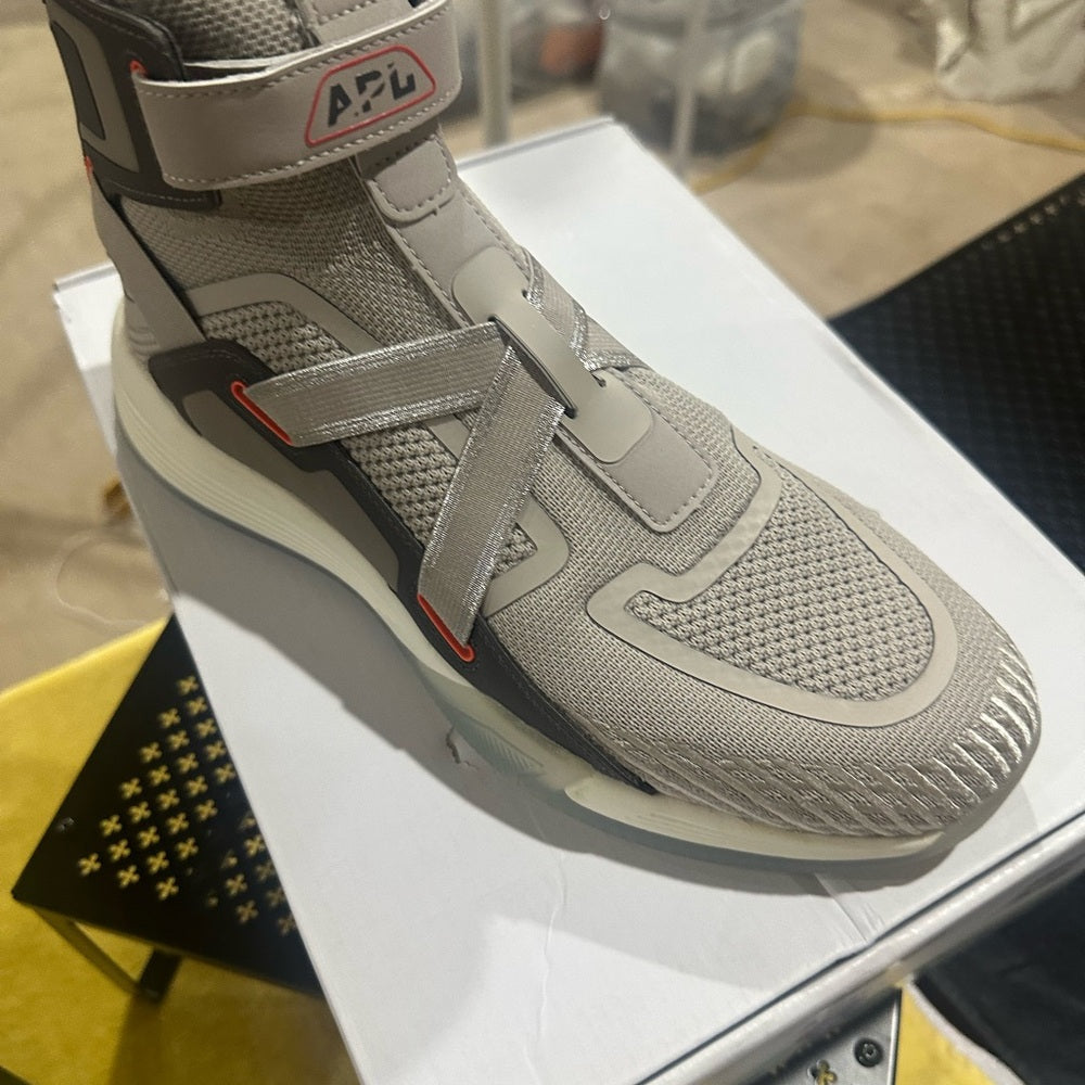 357. NEW SIZE M/9.5 W/11 APL Men's Tan and Gray High-Top Sneakers
