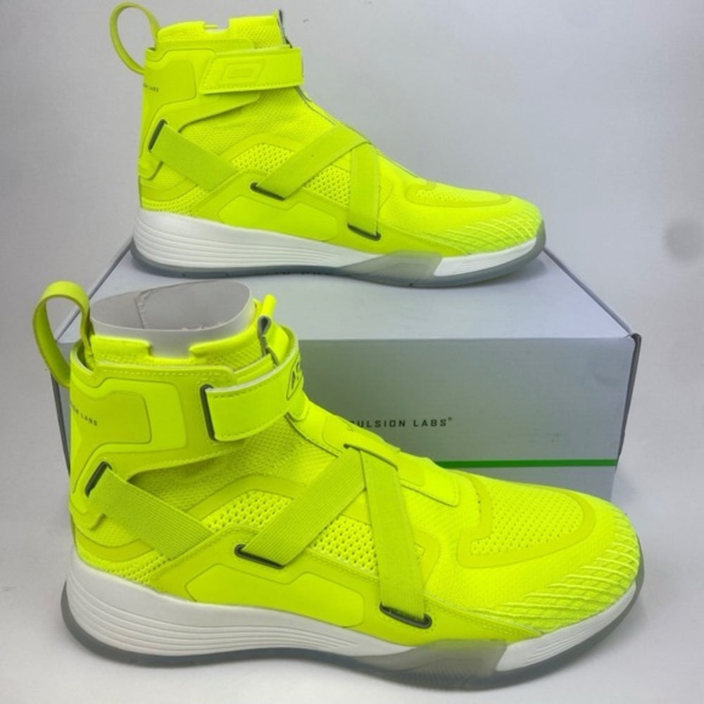 358. NEW SIZE M/9.5 W/11 APL Men's Neon Yellow High-Top Sneakers