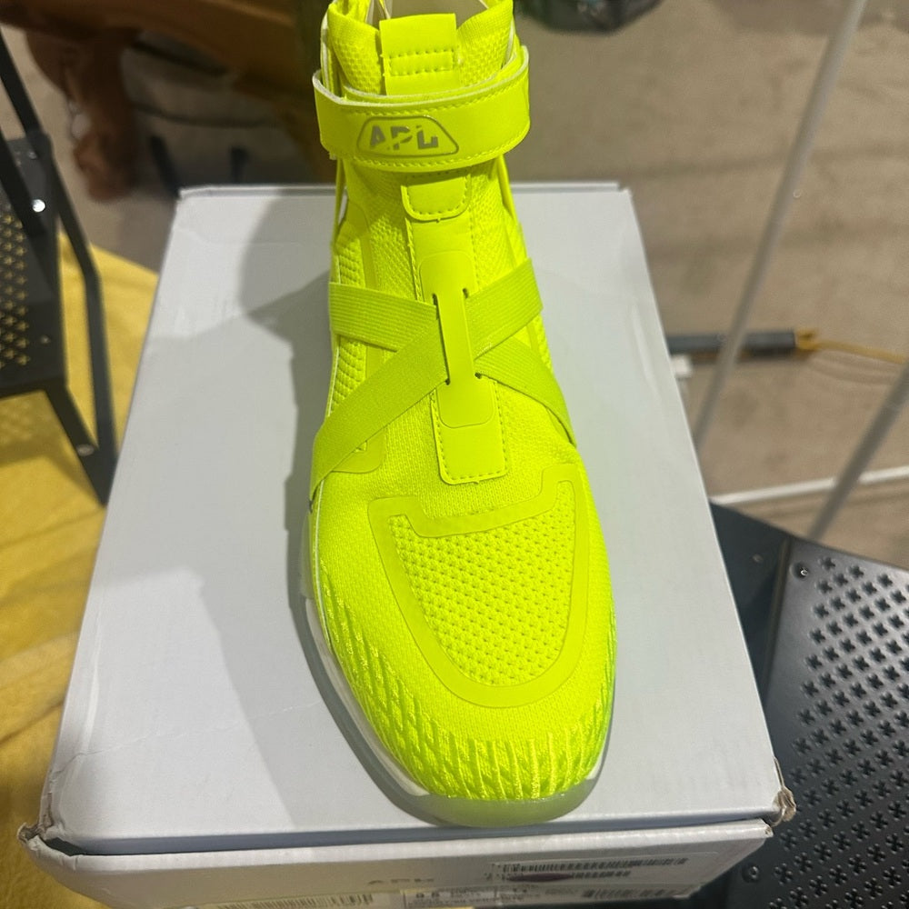358. NEW SIZE M/9.5 W/11 APL Men's Neon Yellow High-Top Sneakers