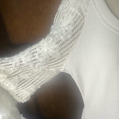 NWOT SIZE XL So Me Ivory Lace Sleeve Blouse