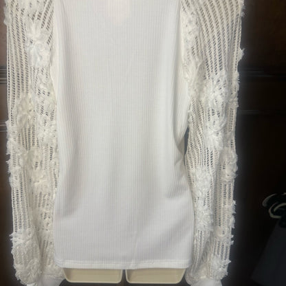 NWOT SIZE XL So Me Ivory Lace Sleeve Blouse