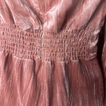 NWT SIZE 4 Rachel Parcell Pink Velvet Long Sleeve Dress