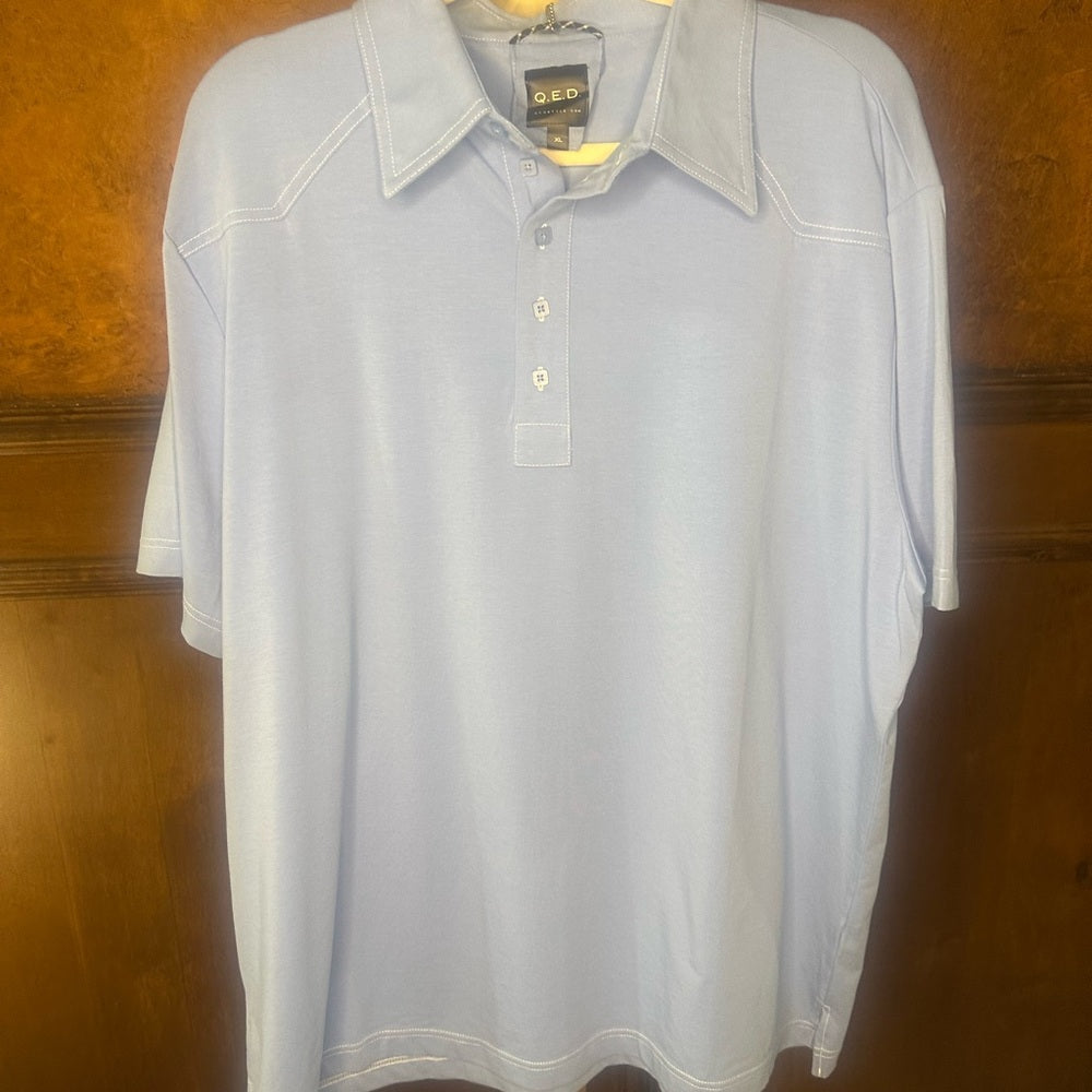 NWT SIZE XL QED London Light Blue Button-Down Shirt
